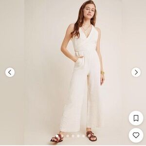 Anthropologie Women's Elegant Cream Jumpsuit